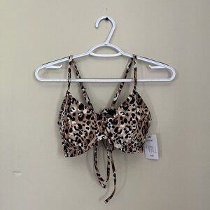 3 For $10 NWT Time And Tru Womens Medium Cheeta Print Bikini Top Spaghetti Strap